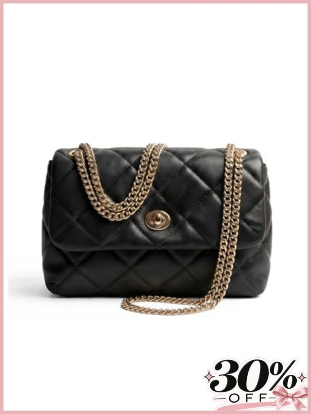 Quilted Crossbody Bag Small Shoulder Purse Vegan Leather Chain